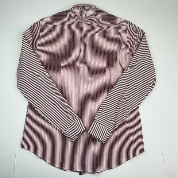 Zara Men’s Red White Slim Fit Striped Button Down Career Dress‎ Shirt L/C41.25 - Picture 4 of 11